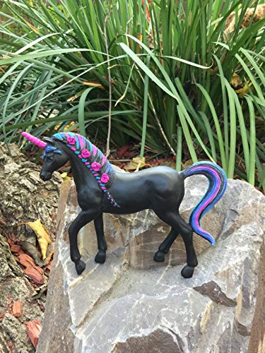 GlitZGlam Miniature Unicorn Statue - Black Beauty Figurine - for Your Enchanted Fairy Garden. 5.5 inches Tall Fairy Garden Accessory - Image 4