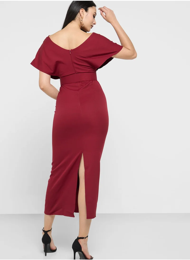 Ella Limited Edition Off Shoulder Belted Shift Dress