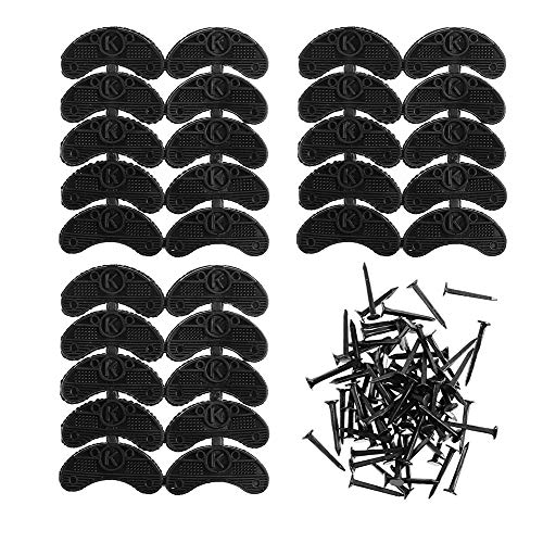 GOETOR Heel Plates 30 PCS Rubber Shoes Heel Taps Tips Repair Pad Replacement for Boots and Shoes with Nails (Black) - Image 1