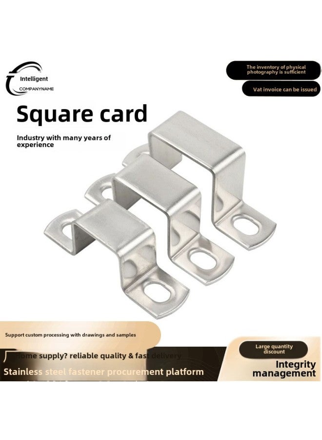 Direct 304 Stainless Steel Thickened Square Horse Card Pipe Clamp Pipe Bracket Pipe Buckle Hose Clamp U-shaped Pipe-Specifications And Models:90*45 Suit  - Image 1