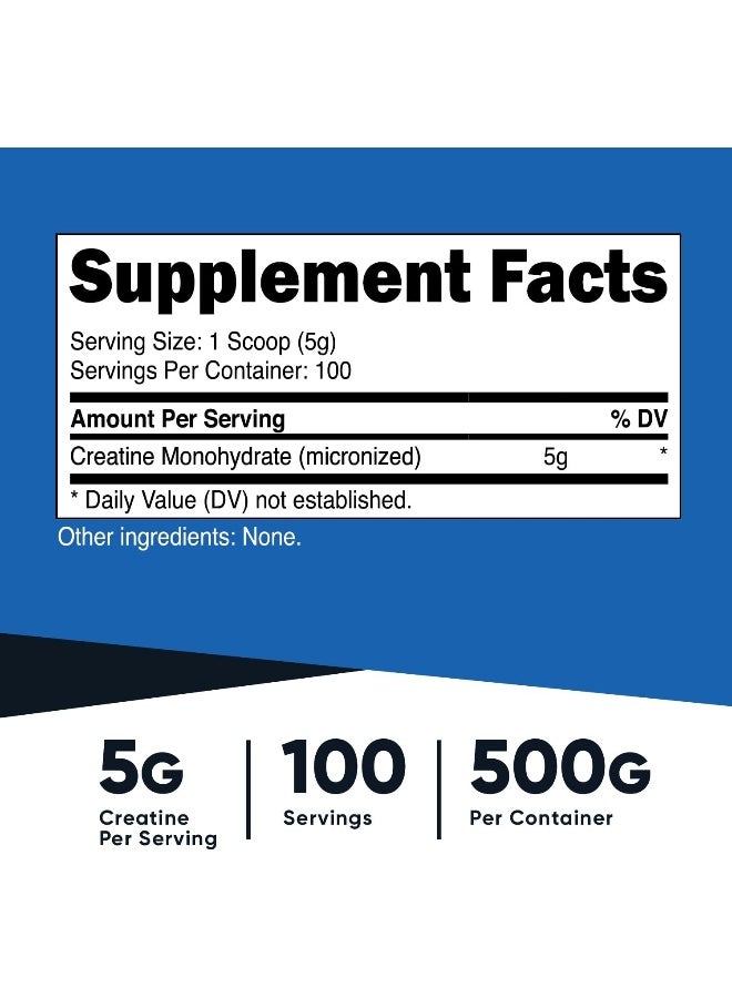 Nutricost - Creatine Monohydrate - 100 Servings, 5000mg Per Serv, 500g - Image 2