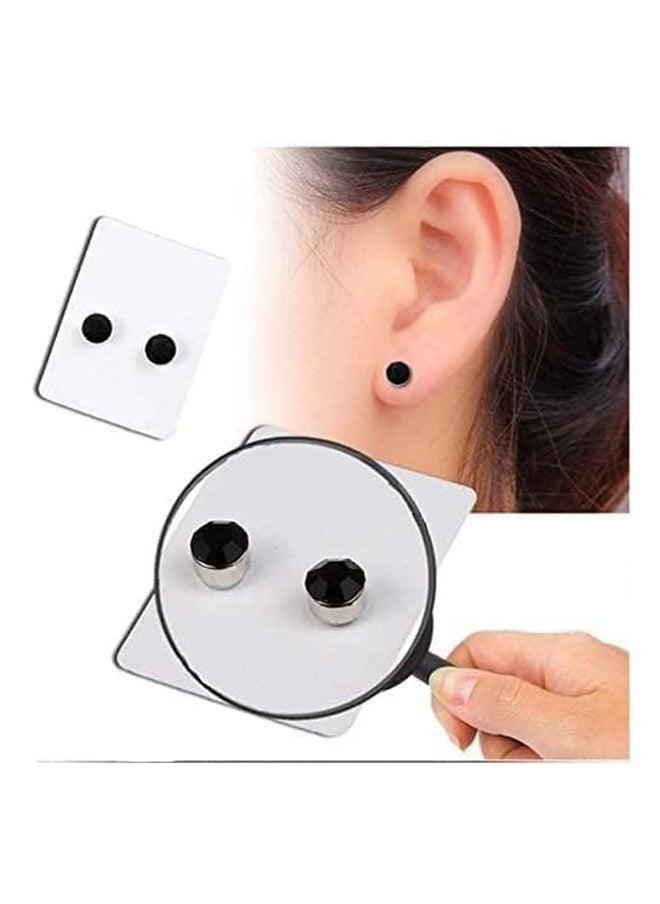 Generic Unisex Strong Magnetic Stud Earrings - Black Gemstone  - Image 3