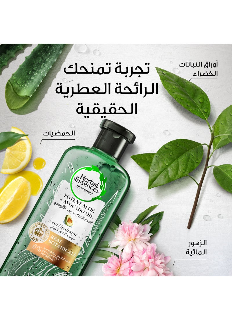 Herbal Essences Sulfate Free Potent Aloe + Avocado Oil Hair Shampoo To Cleanse And Hydrate Curls 400ml - Image 3