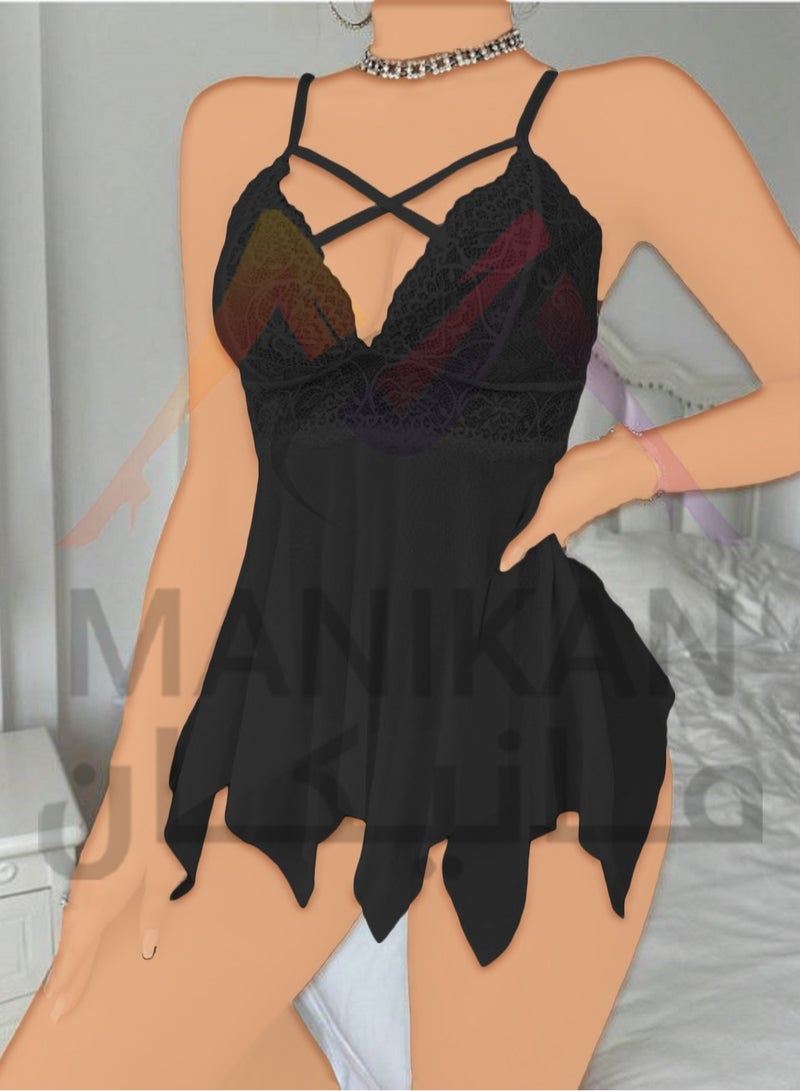 MANIKAN Women's clothing with lace details, adjustable straps, made of soft and light tulle, comfortable design - Image 2