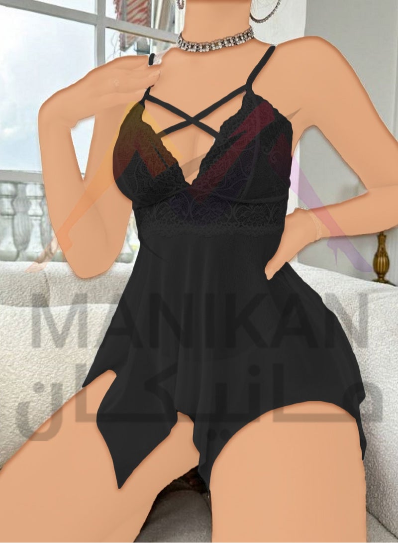 MANIKAN Women's clothing with lace details, adjustable straps, made of soft and light tulle, comfortable design - Image 3