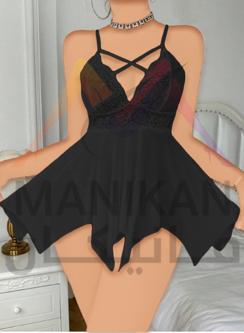 MANIKAN Women's clothing with lace details, adjustable straps, made of soft and light tulle, comfortable design - Image 1