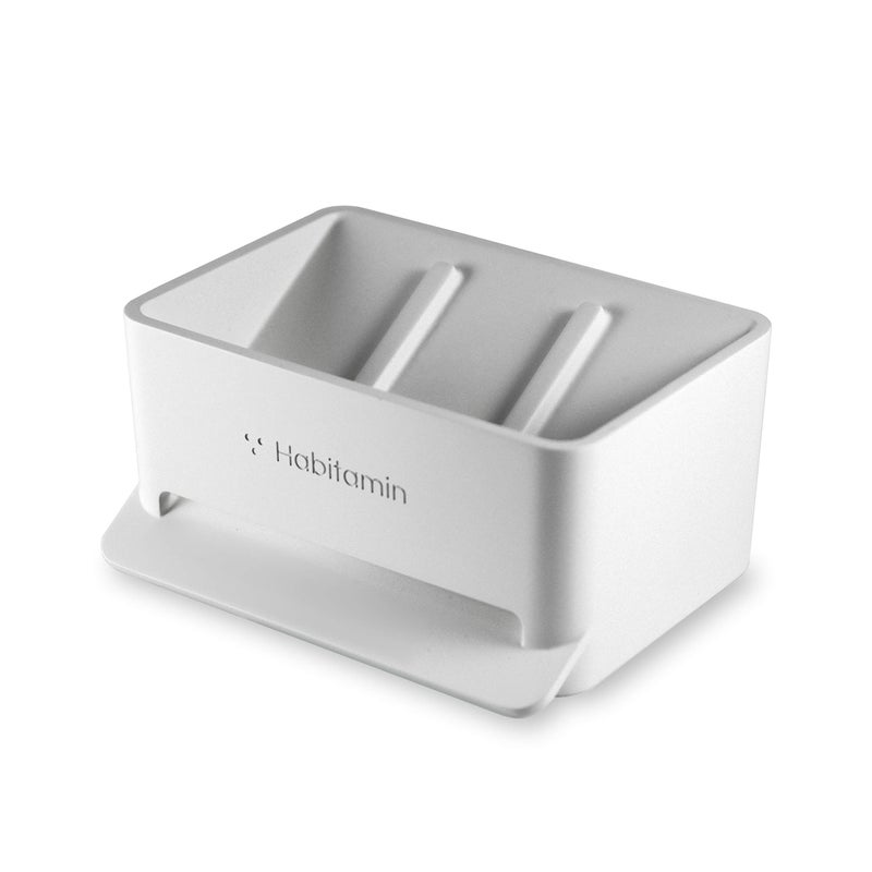 Habitamin Soap Mate Slanted soap Dish with selfdraining  Drying Fast Natural soap Saver for Bathroom Shower tub  Kitchen Sink Household Cool White