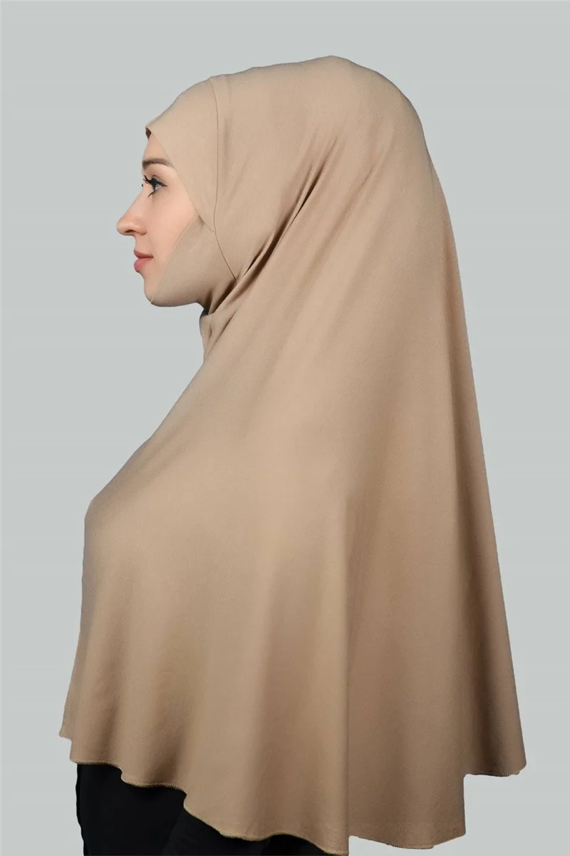 Altobeh Ready-made Turban Practical Scarf with Veil Hijab with Hijab - Prayer Cover Soufflé (3Xl) - Dark Beige