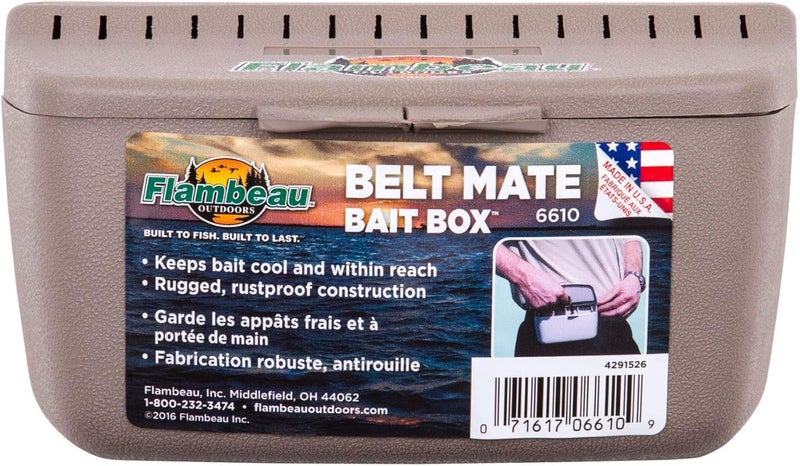 Flambeau Outdoors 6610 Belt Mate Bait Holder, Fishing Accessory Attaches to Belt, Tan - Image 1