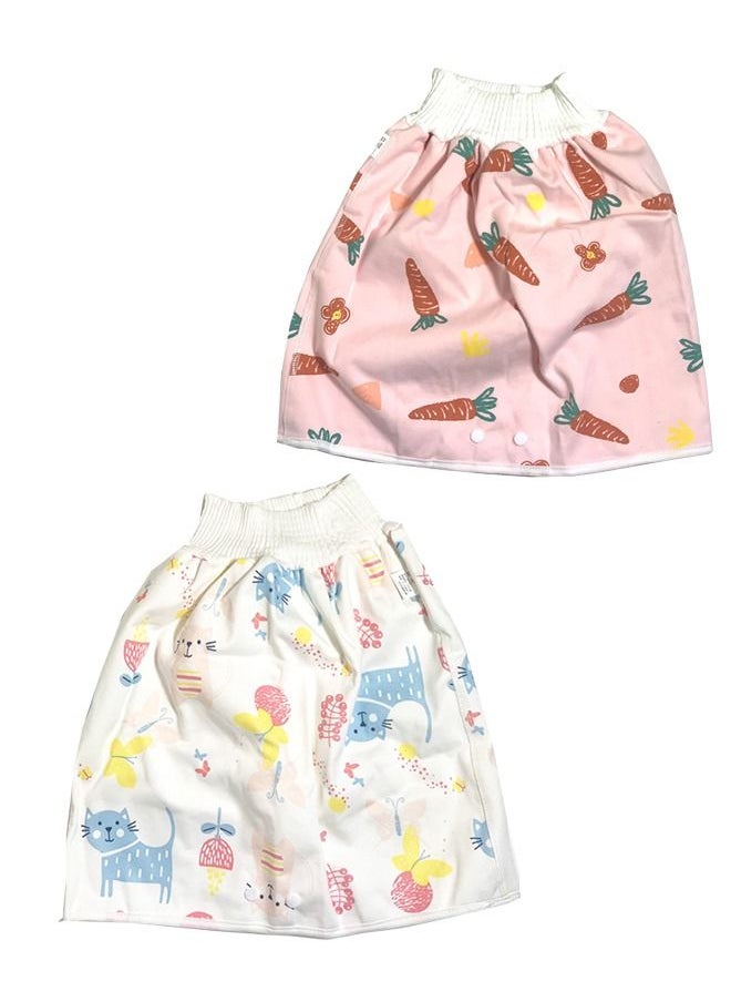 Yameem 2 Pcs Toddler Training Waterproof Baby Diaper Skirt Multicolour  - Image 1