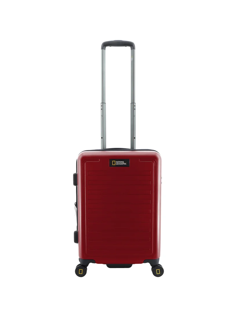 ناشيونال چيوغرافيك National Geographic Cruise 100% PC Hardshell Carry-On Small Cabin Business Suitcase Burgunday, Durable Lightweight  TSA Combination Lock Travel Luggage, 4 Quite Spinner Wheel Trolley Bag (20 Inch).