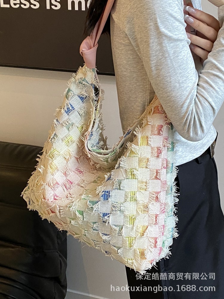 Casual Large Bag For Women Denim Shoulder Bag Large Capacity Class Work Clothing Crossbody Bag Bucket Bag - Image 3