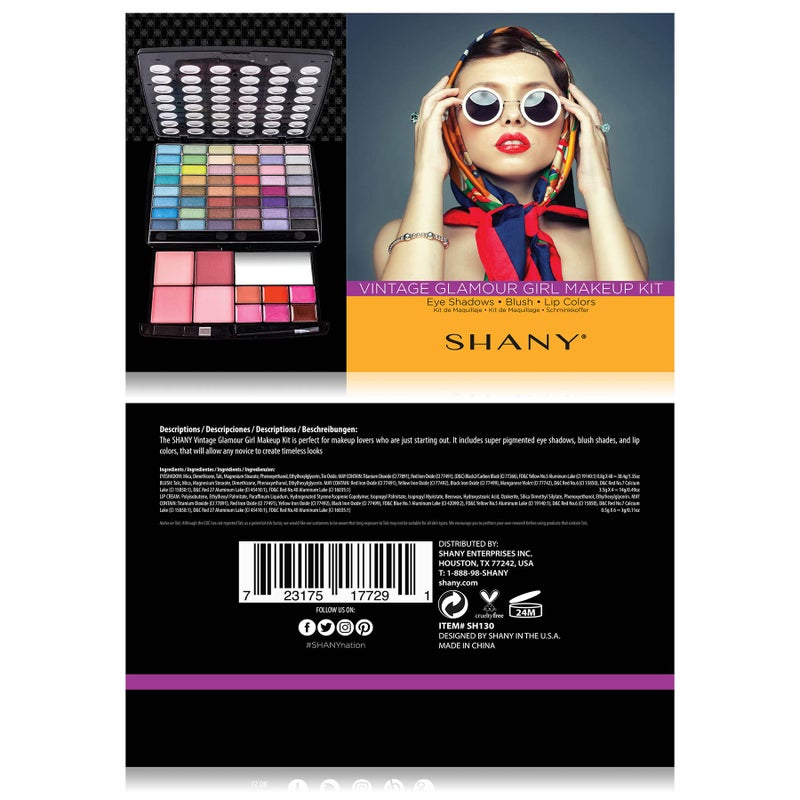 SHANY Glamour Girl Makeup Kit Eyeshadow Beauty Palette with Eye shadows, Blushes, Lipstick Lip-gloss, Make up Mirror, Cosmetics applicators, Premium Gift Packaging - Glamour - Image 3