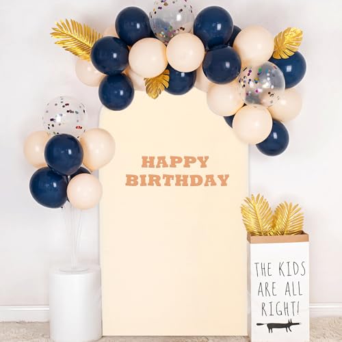 FOTSHARER Beige Arch Cover Wedding Arch Stand Cover 3.3x6.6FT Spandex Arch Backdrop Cover Fitted Arch Frame Cover for Birthday Party Chiara Wall Arch Cover Backdrop Fabric for Baby Shower Celebrations - Image 4