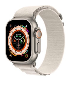 Generic Nylon Replacement Band Compatible with Apple Watch Series 9/Ultra/Ultra 2 Size 45/49mm, White Color  - Image 2