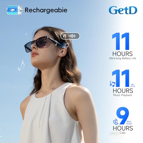 GetD AI Glasses for Men & Women, Smart Glasses Powered by ChatGPT, AI Real-time Translation with 145 Languages, 11H Music Play, Bluetooth Glasses with Photochromic Lens for Daily Use, Travel - Image 5