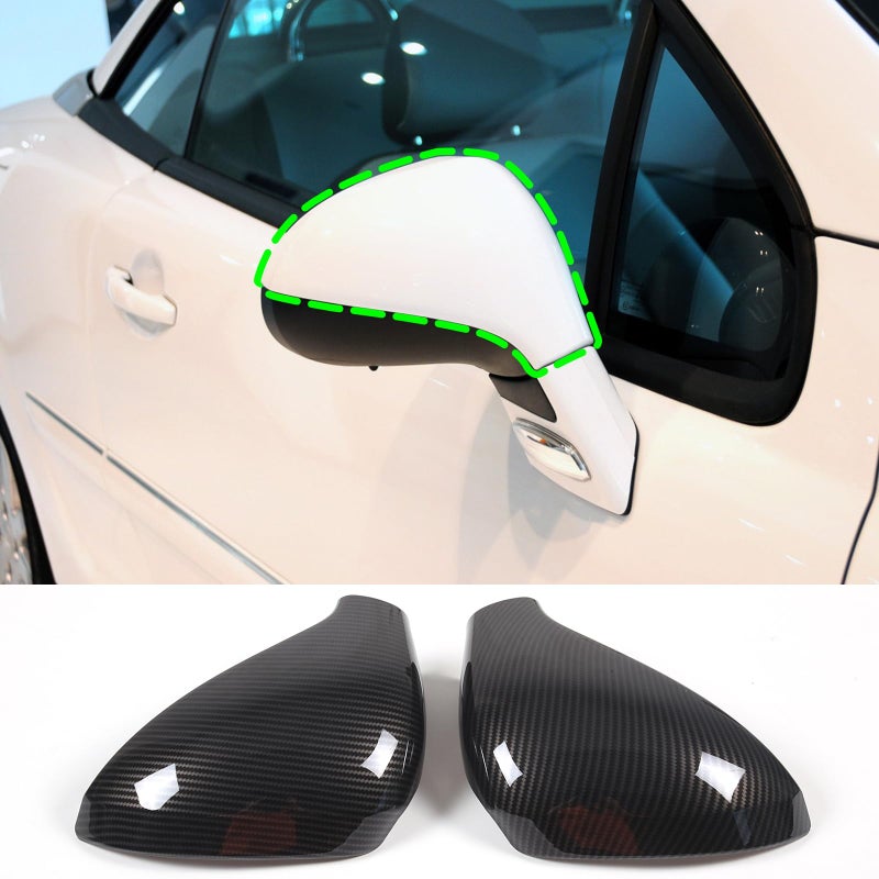 Generic DIYUCAR ABS Plastic Car Side Rearview Wing Mirror Cover Cap Trim For Peugeot 207 308 2006-2014 Exterior Accessories (Carbon Fiber)  - Image 1