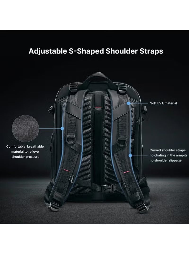 يولانزي حقيبة ظهر أولانزي بي بي 09 تراكر للكاميرا • 22 لتر • حقيبة سفر متعددة الاستخدامات للكاميرا • وصول سريع • تخزين منظم جيدًا للتصوير الفوتوغرافي الاحترافي • حقيبة ظهر على الكتف • لكاميرات دي سلر من سوني / نيكون - Image 4