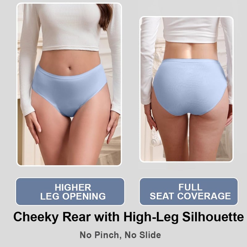 Battewa OEKO-TEX Certified Cotton Underwear for Women Anti Odor Breathable Ladies Everyday Panties Comfy Moisture Wicking Briefs 4 Packs (Multi-colors, Medium) - Image 4
