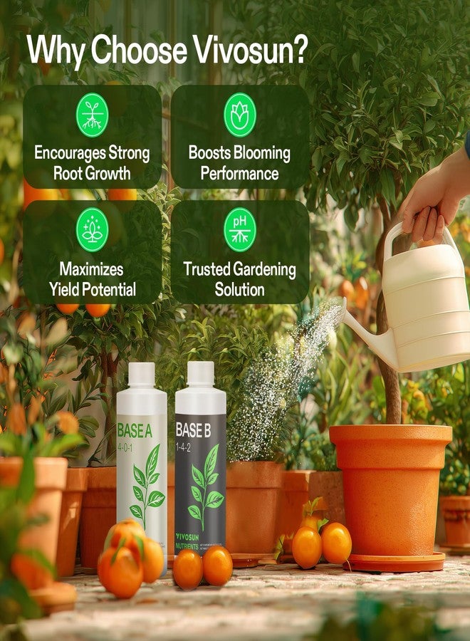 VIVOSUN Liquid Nutrients Base A & B Bundle, Grow Big Hydroponic Fertilizer, Supports Vegetative and Flowering Stages for Outdoor, Indoor Plants, Best Plant Food, Set of 8oz - Image 3