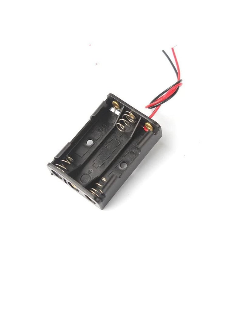 5 Pack Battery Holder Storage Box Case AA AAA Batteries Container With Wire Lead, ABS Light Weight Battery Bank Case (AAA Battery, 3 Battery Holder) - Image 2