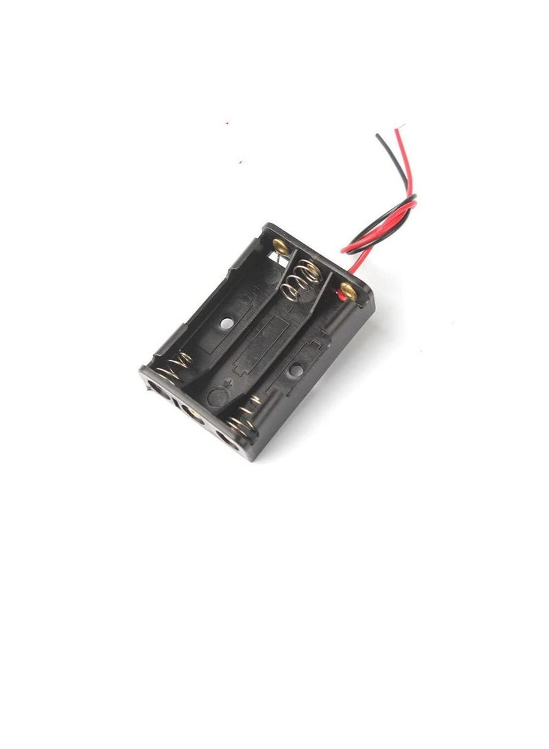 5 Pack Battery Holder Storage Box Case AA AAA Batteries Container With Wire Lead, ABS Light Weight Battery Bank Case (AAA Battery, 3 Battery Holder) - Image 3