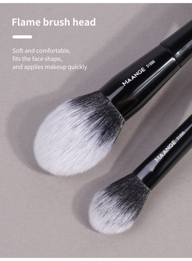 MAANGE 2Pcs Professional Makeup Brushes set,Blush Brush,Powder Brush,Angled Blush Brush Ideal For Applying Colours On Cheeks, Soft Dense Bristles,Black - Image 3