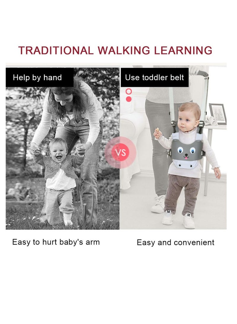 Bebiland - Baby Walking Harness, Adjustable Safe Walking Belt,  Removable, Breathable Handheld Baby Walker Toddler Walking Assistant (Grey Puppy) - Image 1