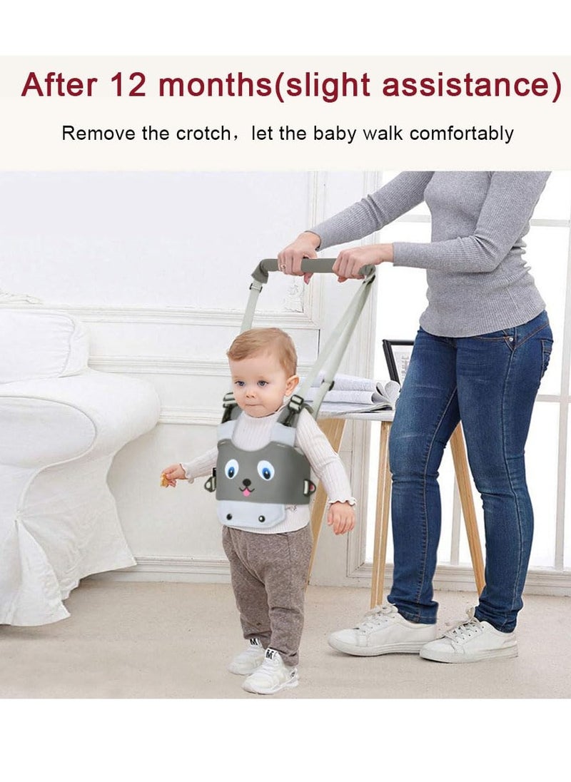 Bebiland - Baby Walking Harness, Adjustable Safe Walking Belt,  Removable, Breathable Handheld Baby Walker Toddler Walking Assistant (Grey Puppy) - Image 1