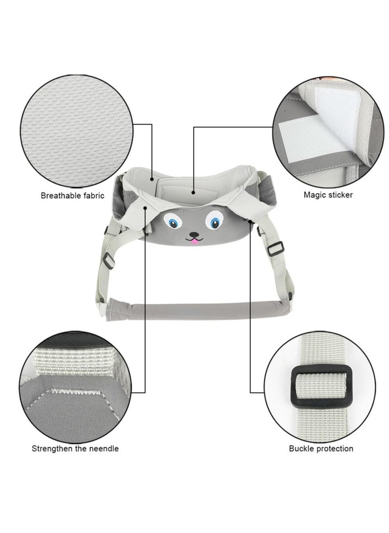 Bebiland - Baby Walking Harness, Adjustable Safe Walking Belt,  Removable, Breathable Handheld Baby Walker Toddler Walking Assistant (Grey Puppy) - Image 1
