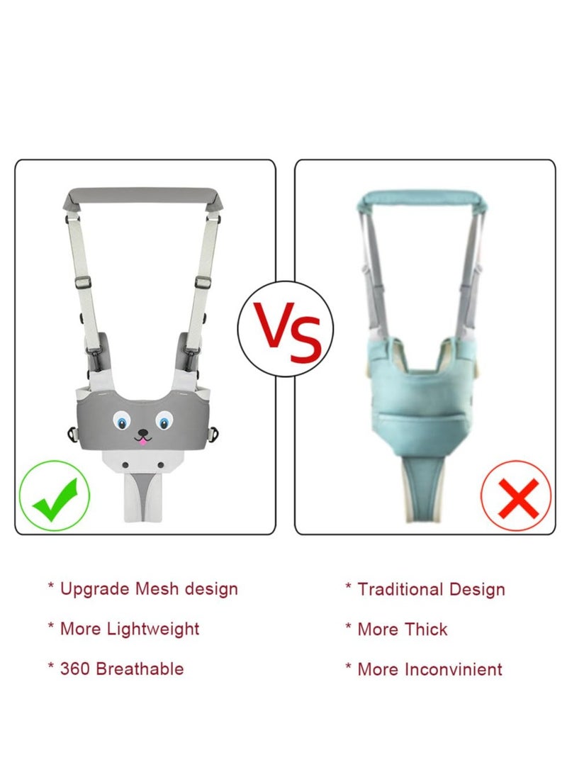 Bebiland - Baby Walking Harness, Adjustable Safe Walking Belt,  Removable, Breathable Handheld Baby Walker Toddler Walking Assistant (Grey Puppy) - Image 1