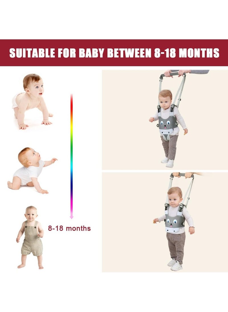 Bebiland - Baby Walking Harness, Adjustable Safe Walking Belt,  Removable, Breathable Handheld Baby Walker Toddler Walking Assistant (Grey Puppy) - Image 1