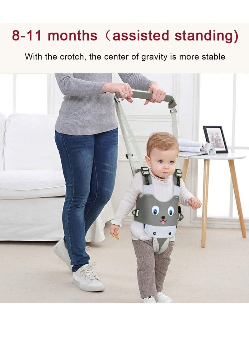 Bebiland - Baby Walking Harness, Adjustable Safe Walking Belt,  Removable, Breathable Handheld Baby Walker Toddler Walking Assistant (Grey Puppy) - Image 1