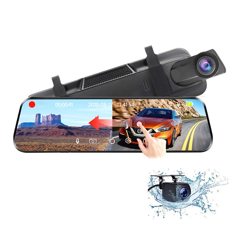 2048P DVR Dash Camera Front & Rear Dual Camera Driving Recorder with 10 Inch Touchscreen 170° Wide Angle Support Clear Night-Vision Parking Monitor Motion Detection Collision Locking Loop Recording - Image 3