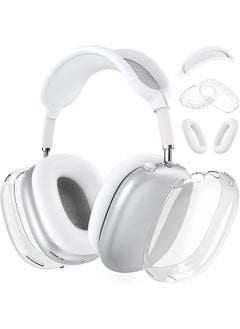 Silicone Case Cover Compatible With Airpods Max Clear Soft Tpu Ear Cups Cover Ear Pad Case Cover Headband Cover Silicone Protector Protective Sleeve Compatible With Airpods Max White