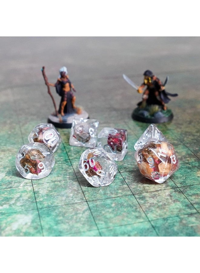 Metallic Dice Games FanRoll 16mm Resin Poly DND Dice Set: Rose Dice, Role Playing Game Dice for Dungeons and Dragons - Image 2