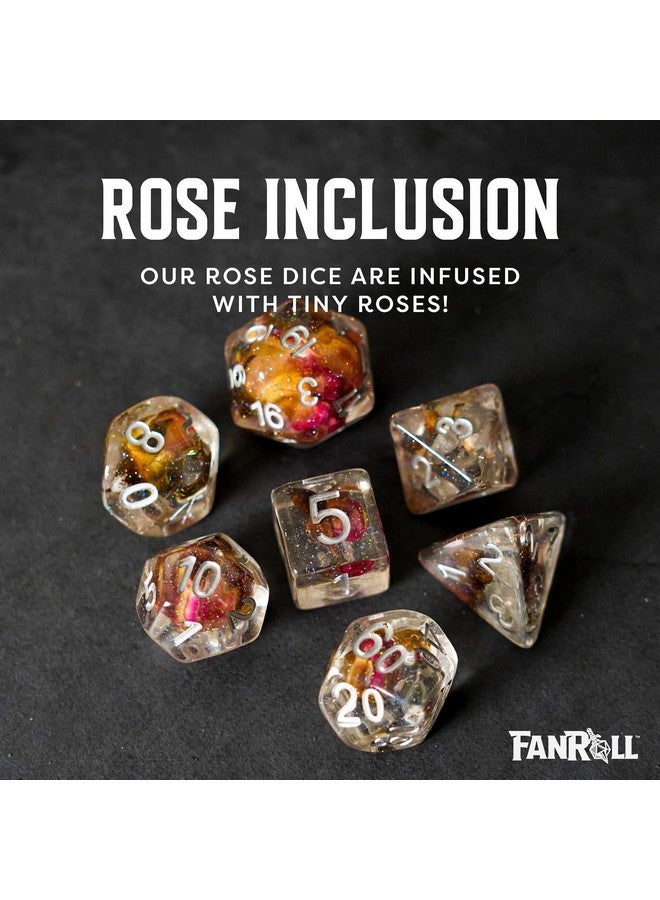 Metallic Dice Games FanRoll 16mm Resin Poly DND Dice Set: Rose Dice, Role Playing Game Dice for Dungeons and Dragons - Image 3