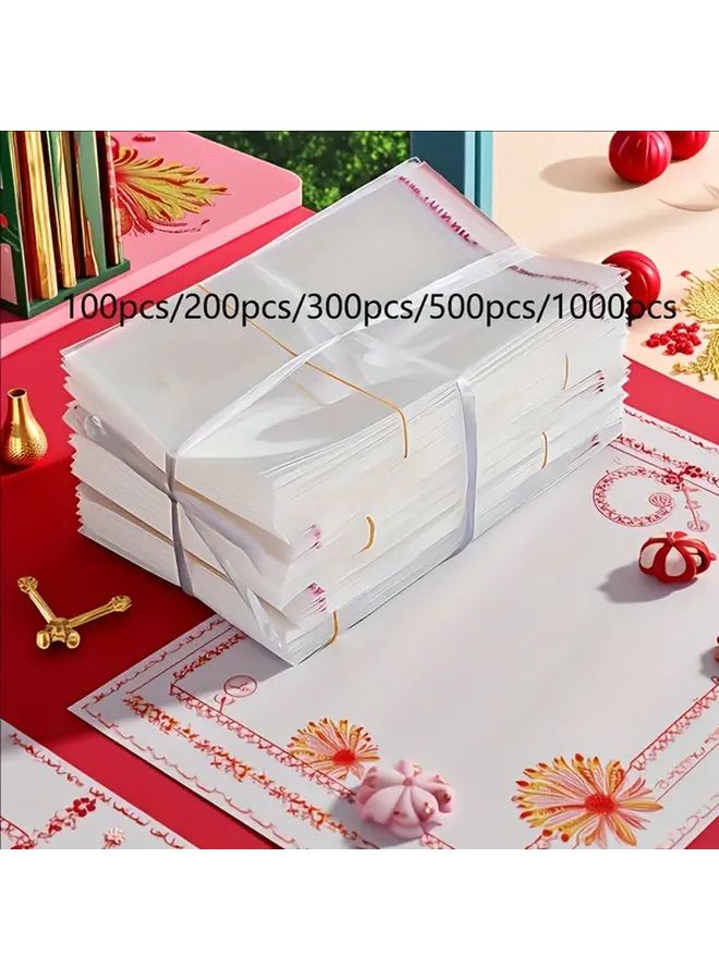 200pcs Self Sealing Reusable Bags 13x19cm Heavy Duty PP Material Hook Loop Closure - Image 1