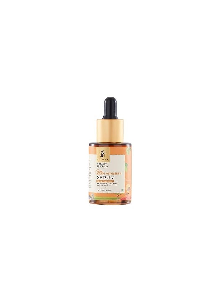 PILGRIM Pilgrim Australian 20% Vitamin C Serum (freshly made) for glowing skin with Kakadu Plum & Lime Pearl?| Non-irritating 99% Vitamin C Powder (EAA) + Liquid Serum solution | For women & men | 25 ml  - Image 2