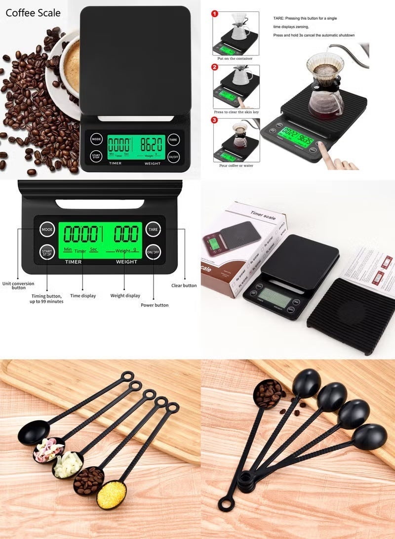 V60 Pour-over Coffee Maker Set with Carrying Case 100 Filter Papers Black 600ml - Image 3