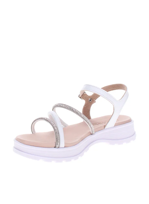 موليكينها Molekinha Pre Teen Girls Sandals With Back Strap White | Made In Brazil