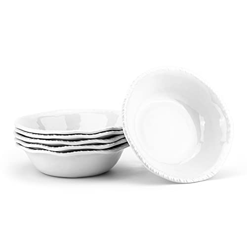 KOXIN-KARLU 8-inch Melamine Bowls, 32-ounce Cereal and Salad Bowls, set of 6 White - Image 1