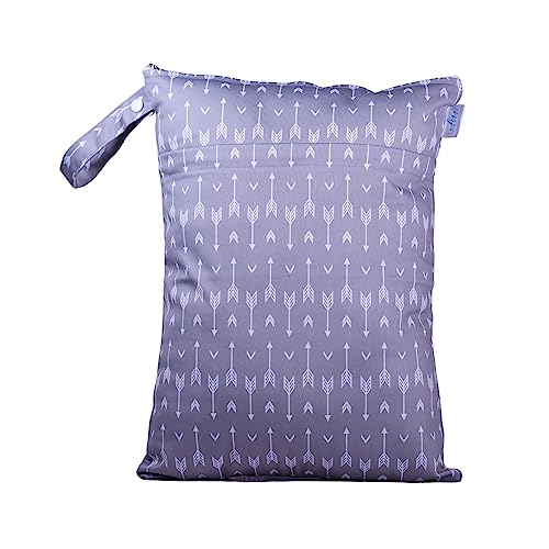 Chic Buddy Waterproof Wet Bag, Swimming Bag for Kids and Adults - Reusable Dry Bag for Travel, Beach, Pool, Gym, Diapers, Wet Swimsuits, Toiletries (Chevron, 30x40cm,Double Compartment) - Image 1