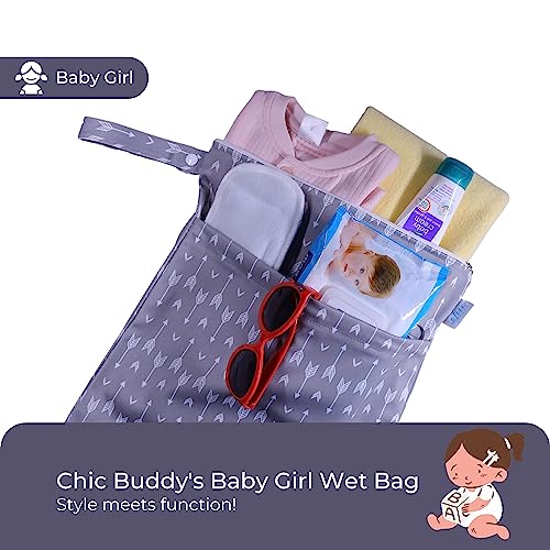 Chic Buddy Waterproof Wet Bag, Swimming Bag for Kids and Adults - Reusable Dry Bag for Travel, Beach, Pool, Gym, Diapers, Wet Swimsuits, Toiletries (Chevron, 30x40cm,Double Compartment) - Image 5