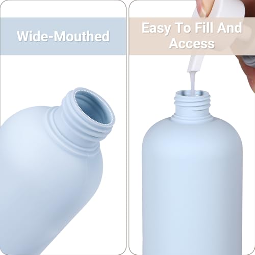ASEVAT 13.5oz 4pack Refillable Travel Shampoo and Conditioner Bottles, Travel Size containers, Travel Bottle for toiletries, Squeeze Bottles with Flip Cap, Empty Plastic Leak Proof Travel Bottles - Image 4