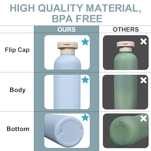 ASEVAT 13.5oz 4pack Refillable Travel Shampoo and Conditioner Bottles, Travel Size containers, Travel Bottle for toiletries, Squeeze Bottles with Flip Cap, Empty Plastic Leak Proof Travel Bottles - Image 5
