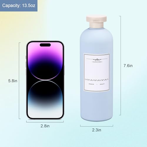 ASEVAT 13.5oz 4pack Refillable Travel Shampoo and Conditioner Bottles, Travel Size containers, Travel Bottle for toiletries, Squeeze Bottles with Flip Cap, Empty Plastic Leak Proof Travel Bottles - Image 2
