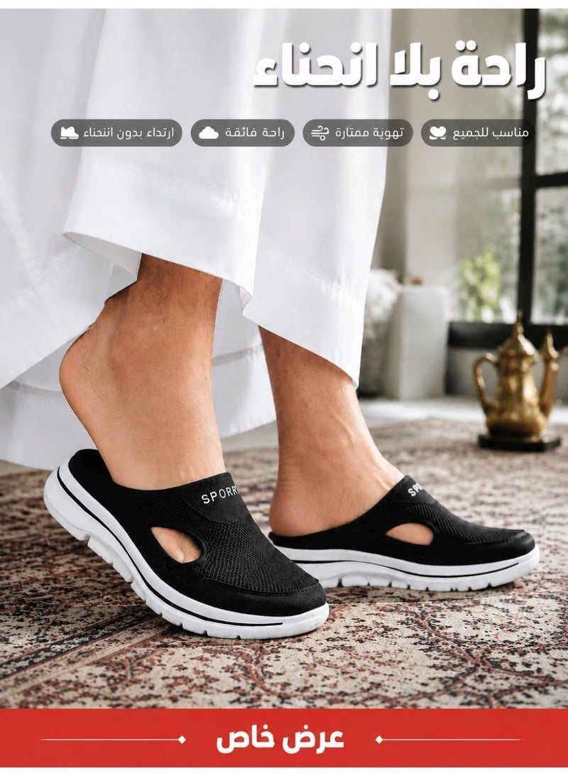 Breathable Mesh Slip- On Sport Mules – Lightweight Open-Back Walking Sandals with Cushioned Thick Sole, Casual Athletic Slide Shoes - Image 1