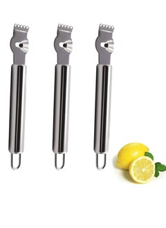 KASTWAVE 3 Pack Lemon Zester with Channel Knife Stainless Steel Citrus Zester Tool Orange Zester Grater Citrus Peeler Lemon Twist Tool Cocktail Garnish for Kitchen & Bar, Dishwasher Safe  - Image 1