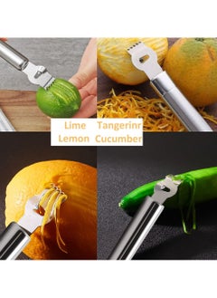 KASTWAVE 3 Pack Lemon Zester with Channel Knife Stainless Steel Citrus Zester Tool Orange Zester Grater Citrus Peeler Lemon Twist Tool Cocktail Garnish for Kitchen & Bar, Dishwasher Safe  - Image 4